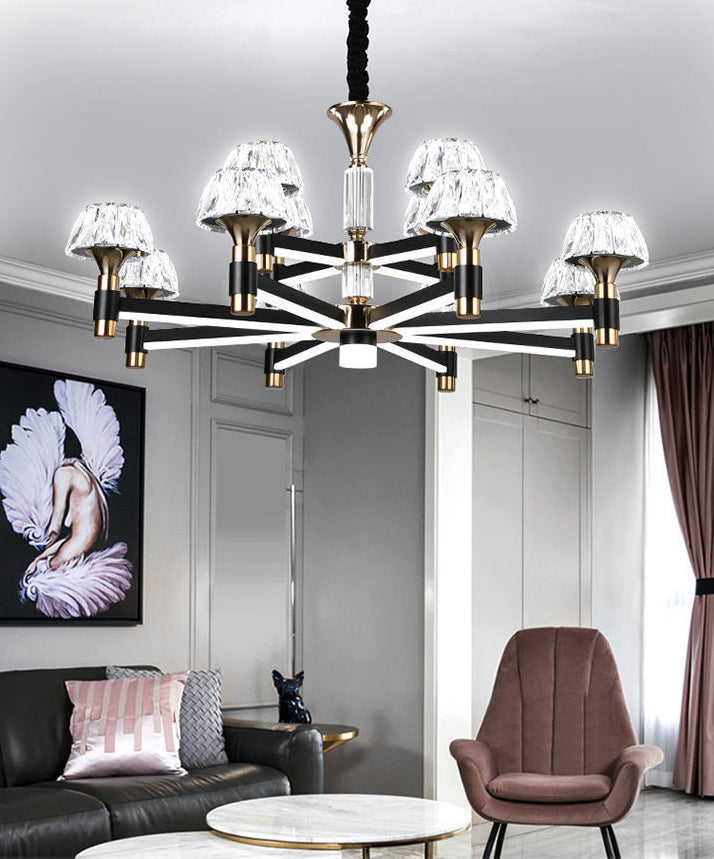 Postmodern Simplicity Radial Chandelier Lights Crystal Pendant Ceiling Lights for Living Room