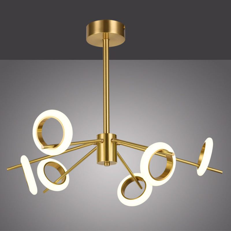 Ultra-modern Multiple Rings Chandelier Lamp Acrylic Suspension Pendant Light for Restaurant
