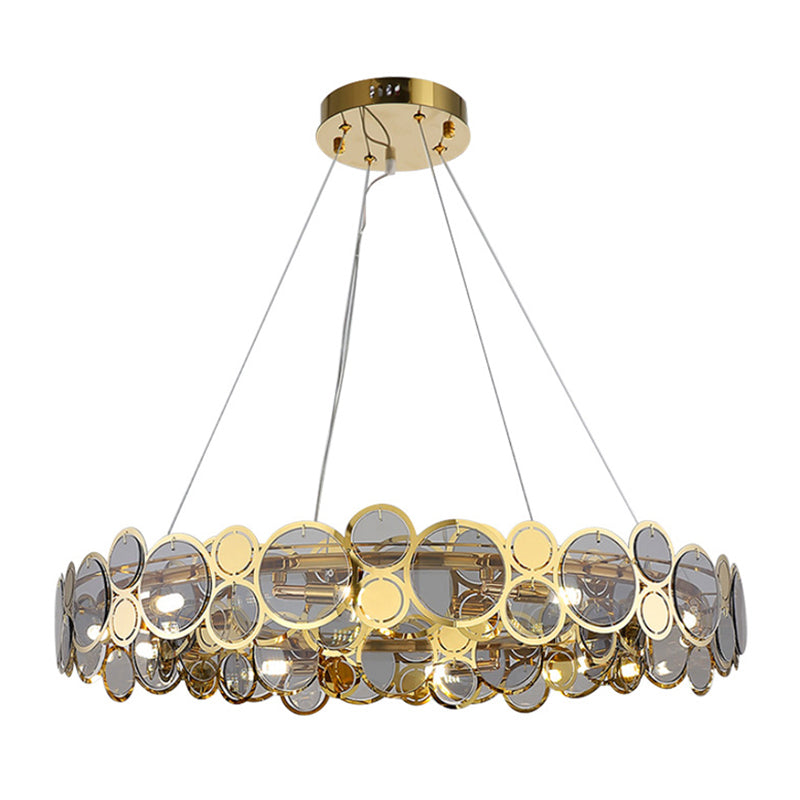 Postmodern Simplicity Circular Chandelier Light Fixtures Glass Hanging Pendant Lights for Restaurant
