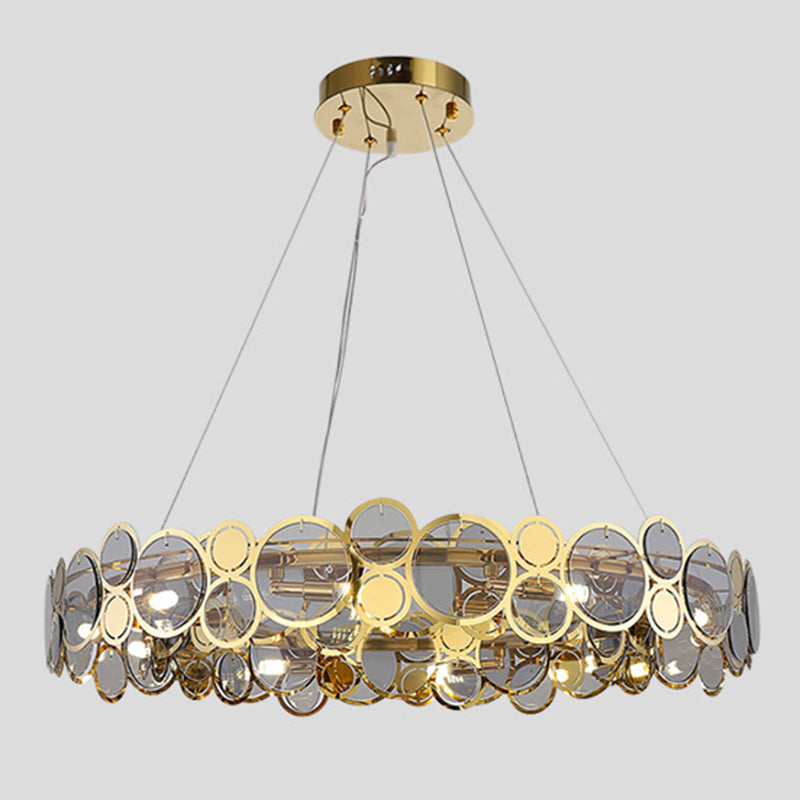 Postmodern Simplicity Circular Chandelier Light Fixtures Glass Hanging Pendant Lights for Restaurant