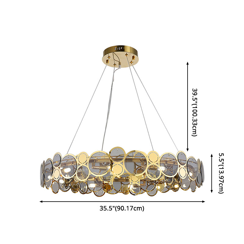 Postmodern Simplicity Circular Chandelier Light Fixtures Glass Hanging Pendant Lights for Restaurant