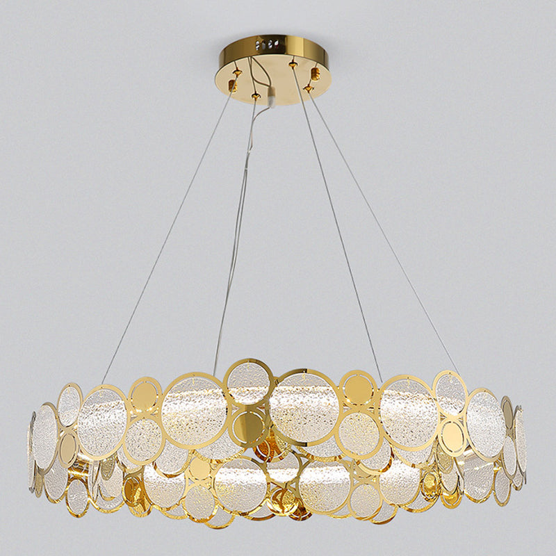 Postmodern Simplicity Circular Chandelier Light Fixtures Glass Hanging Pendant Lights for Restaurant