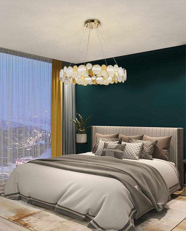 Postmodern Simplicity Circular Chandelier Light Fixtures Glass Hanging Pendant Lights for Restaurant