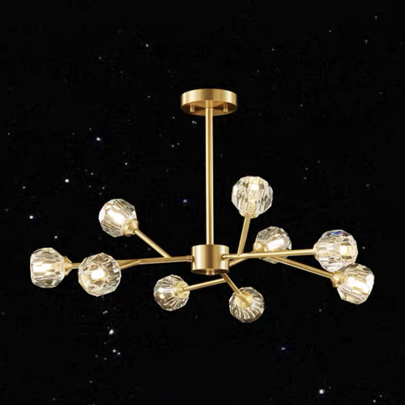 Ultra-modern Sputnik Hanging Chandelier Crystal Suspension Lighting with Hanging Cord for Living Room