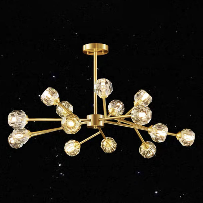 Ultra-modern Sputnik Hanging Chandelier Crystal Suspension Lighting with Hanging Cord for Living Room