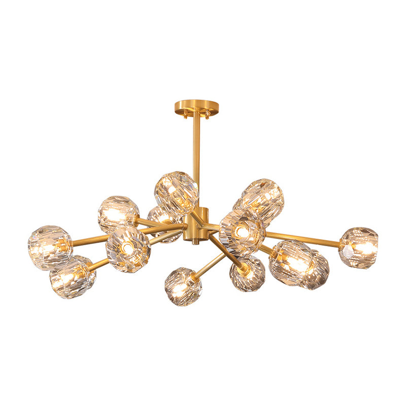 Ultra-modern Sputnik Hanging Chandelier Crystal Suspension Lighting with Hanging Cord for Living Room