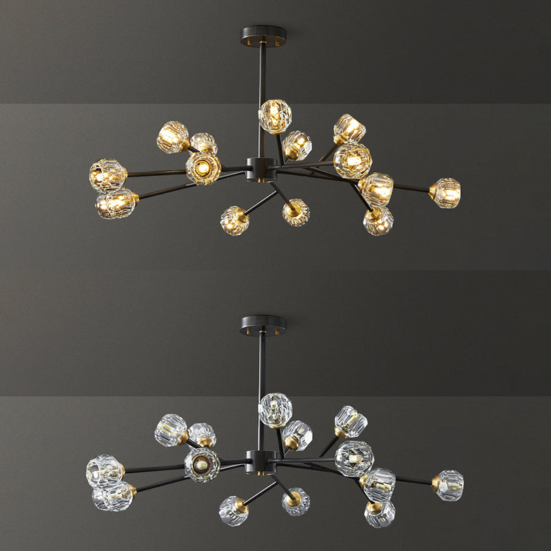 Zeitgenössische radiale Anhängerleuchte Kristallhängung angehender Licht für Wohnzimmer