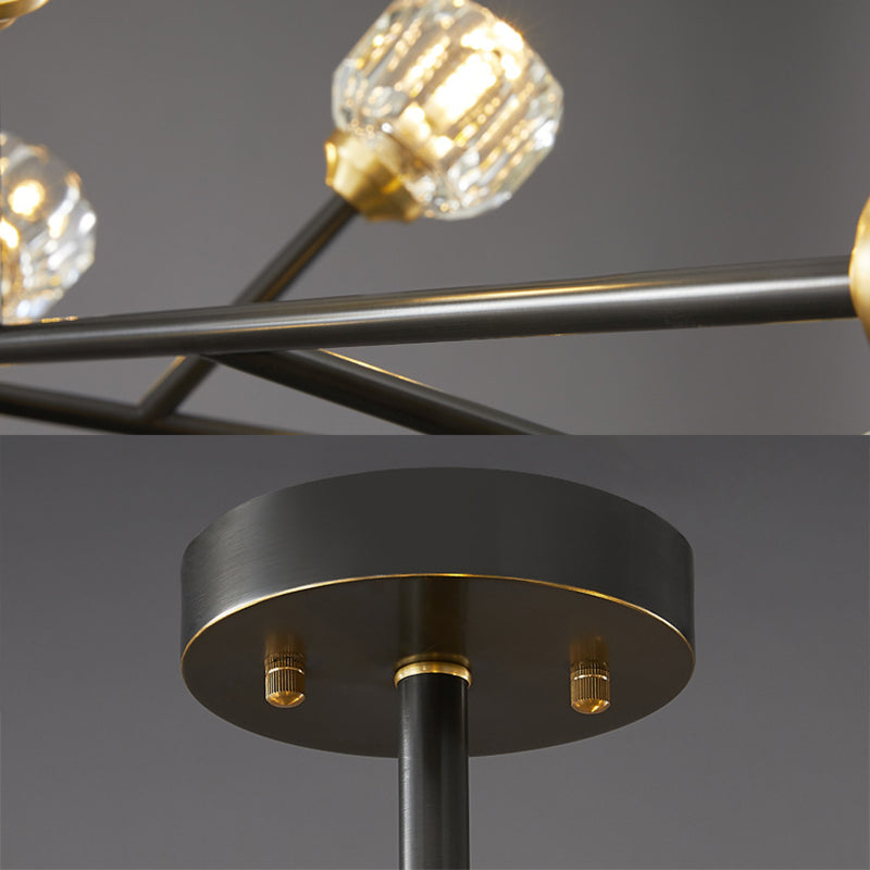 Zeitgenössische radiale Anhängerleuchte Kristallhängung angehender Licht für Wohnzimmer