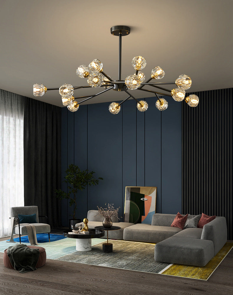 Zeitgenössische radiale Anhängerleuchte Kristallhängung angehender Licht für Wohnzimmer