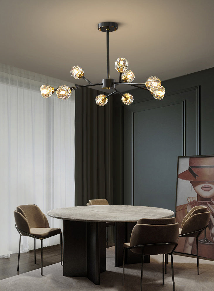 Zeitgenössische radiale Anhängerleuchte Kristallhängung angehender Licht für Wohnzimmer