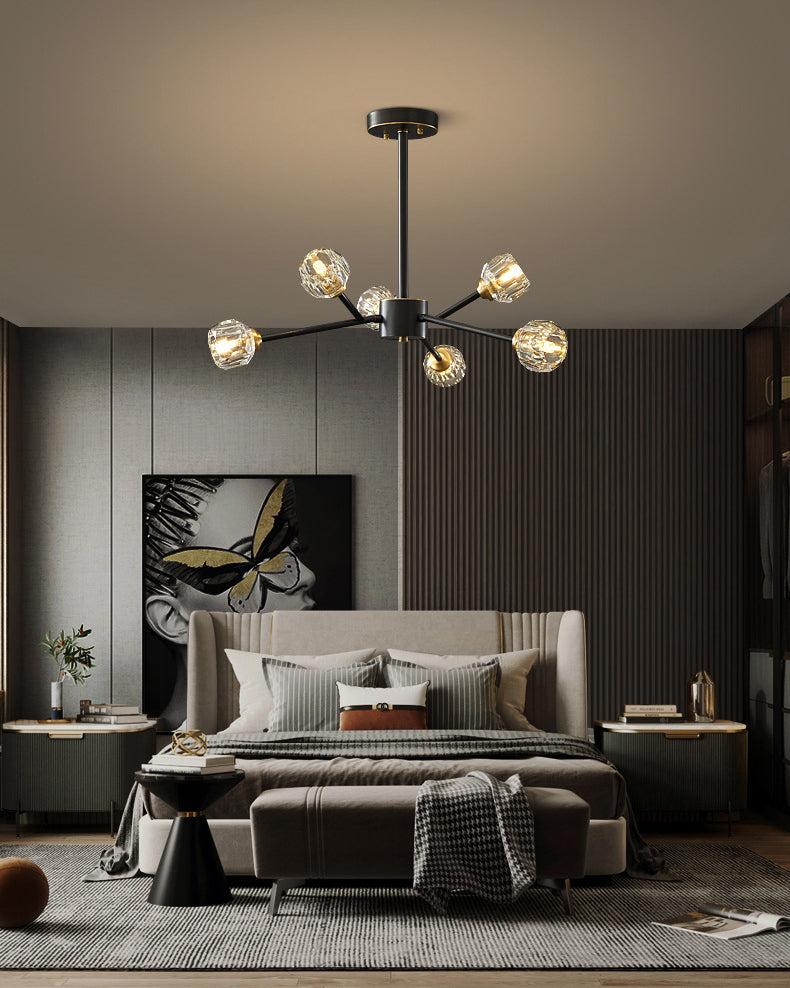 Zeitgenössische radiale Anhängerleuchte Kristallhängung angehender Licht für Wohnzimmer