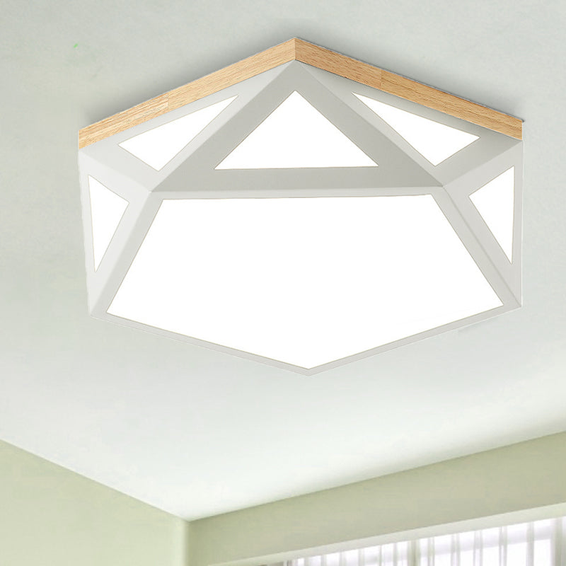 Modern Geometric Acrylic Flush Light 16.5"/20.5" W LED Gray/Green/White Ceiling Flush Mount for Bedroom, Warm/White/Natural/3 Color Light