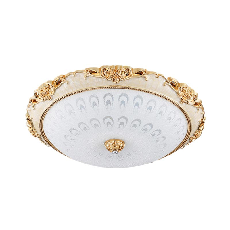 Dome Flush Mounted Light Modern White Glass 8"/12"/16" Wide LED Gold/Silver Ceiling Light in White/3 Color Light
