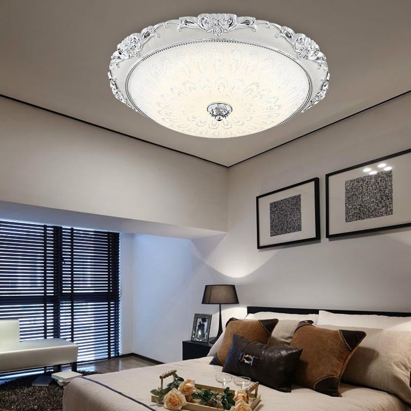 Dome Flush Mounted Light Modern White Glass 8"/12"/16" Wide LED Gold/Silver Ceiling Light in White/3 Color Light