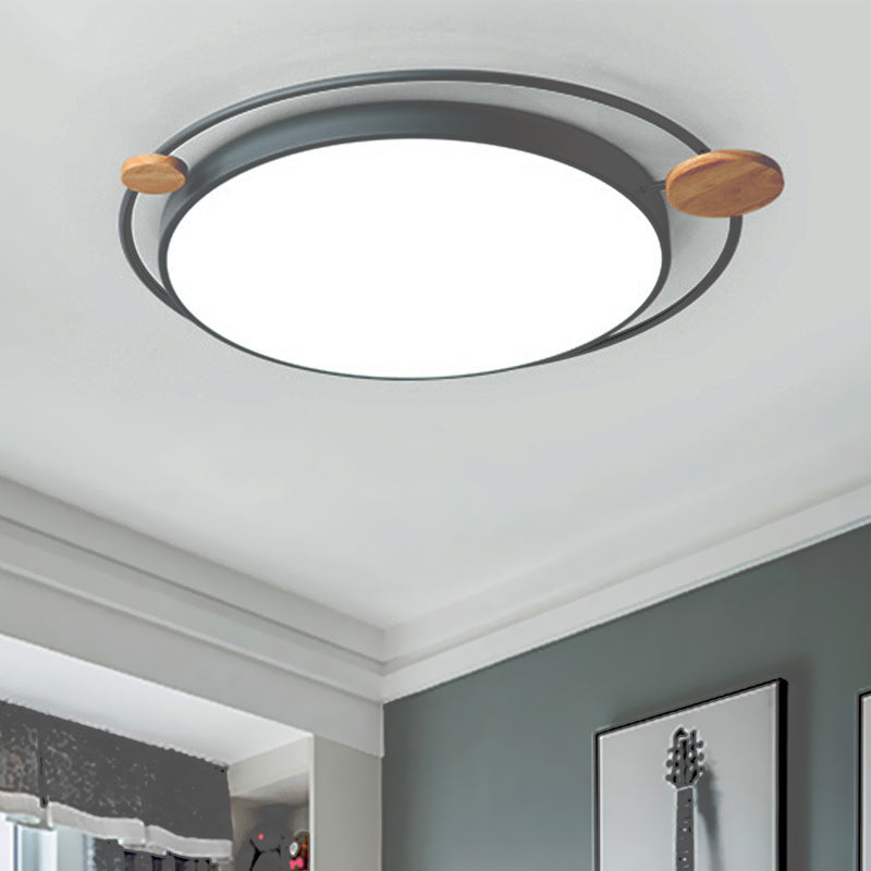 Modernistisch rond plafondgemonteerd licht acryl 16"/19,5"/23,5" W LED slaapkamer grijs/wit inbouwlicht in natuurlijk/3 kleuren licht