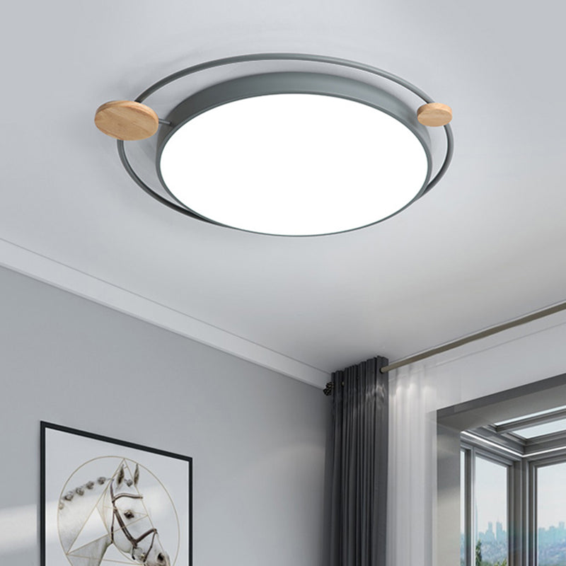 Modernistisch rond plafondgemonteerd licht acryl 16"/19,5"/23,5" W LED slaapkamer grijs/wit inbouwlicht in natuurlijk/3 kleuren licht