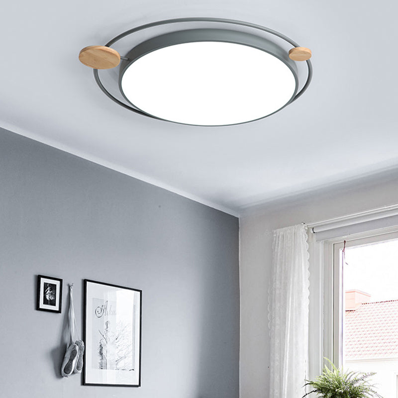 Modernistisch rond plafondgemonteerd licht acryl 16"/19,5"/23,5" W LED slaapkamer grijs/wit inbouwlicht in natuurlijk/3 kleuren licht