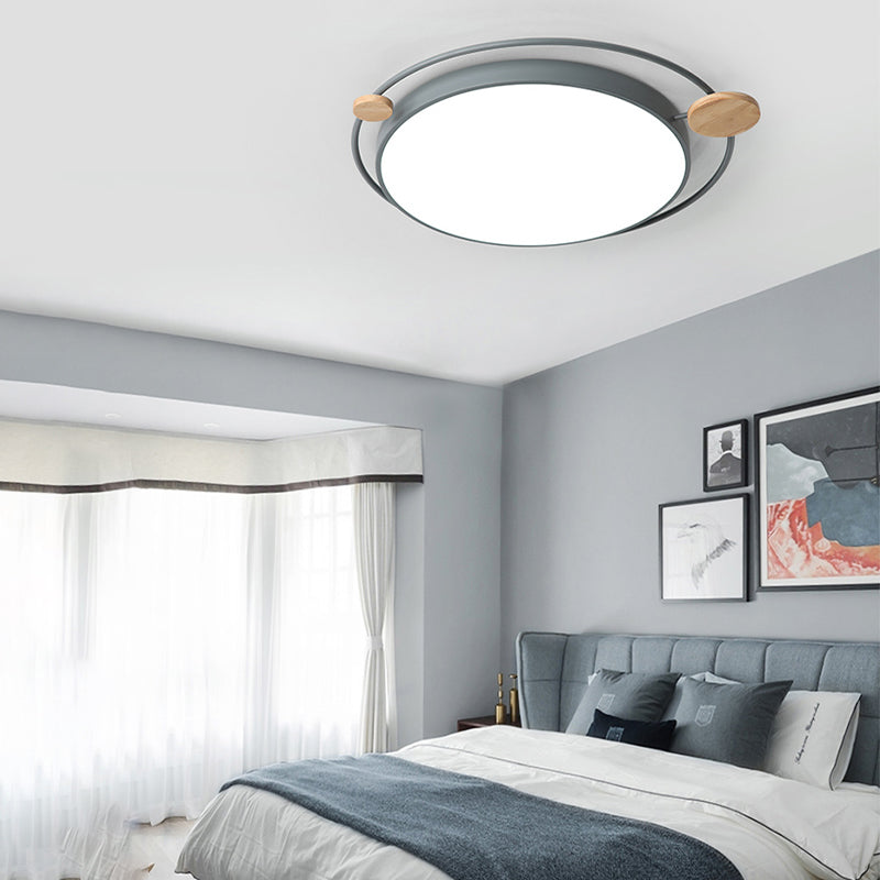 Modernistisch rond plafondgemonteerd licht acryl 16"/19,5"/23,5" W LED slaapkamer grijs/wit inbouwlicht in natuurlijk/3 kleuren licht