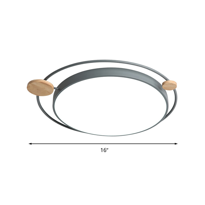 Modernistisch rond plafondgemonteerd licht acryl 16"/19,5"/23,5" W LED slaapkamer grijs/wit inbouwlicht in natuurlijk/3 kleuren licht