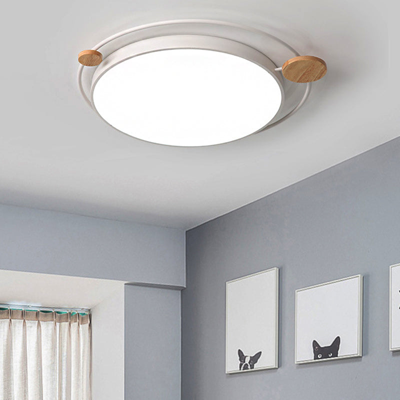 Modernistisch rond plafondgemonteerd licht acryl 16"/19,5"/23,5" W LED slaapkamer grijs/wit inbouwlicht in natuurlijk/3 kleuren licht