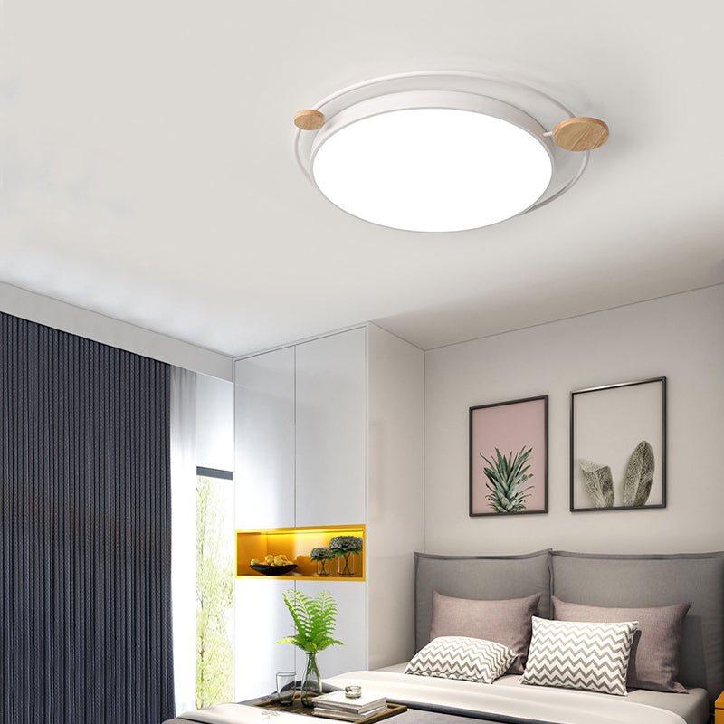 Modernistisch rond plafondgemonteerd licht acryl 16"/19,5"/23,5" W LED slaapkamer grijs/wit inbouwlicht in natuurlijk/3 kleuren licht