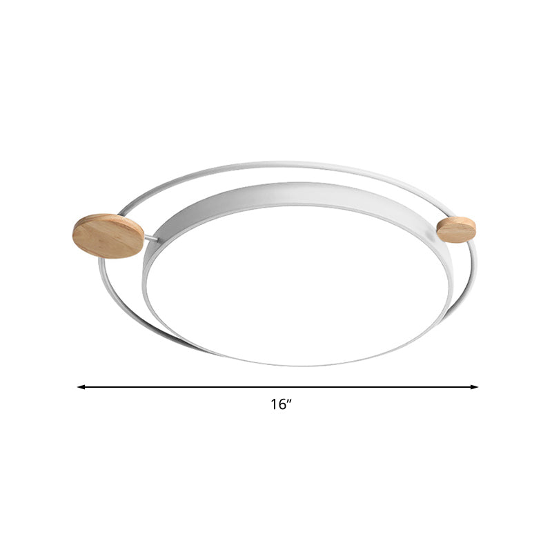 Modernistisch rond plafondgemonteerd licht acryl 16"/19,5"/23,5" W LED slaapkamer grijs/wit inbouwlicht in natuurlijk/3 kleuren licht