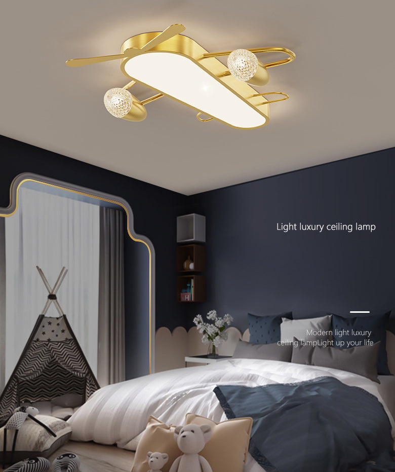 Moderno Techo De La Aeronave Minimalista Del Techo De La Luz De Montaje Del Metal De Oro De La Luz De Montaje Del