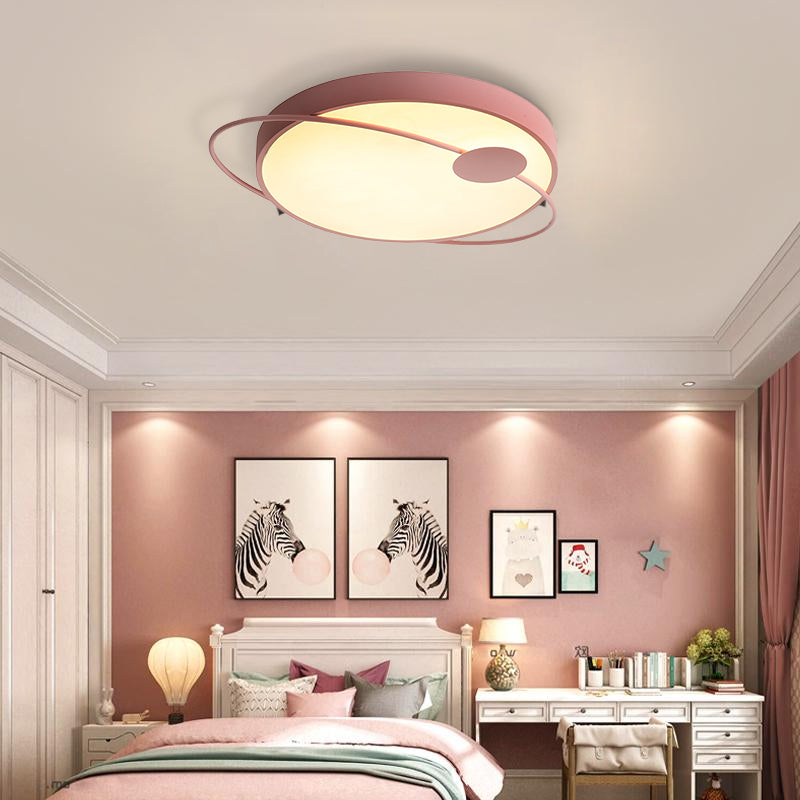 18 "/21.5" /25.5 " W Round Ceiling Flush Mount Nordic Style Acrylique DEL Blue / Pink Flush Light Fixture in Warm / White Light