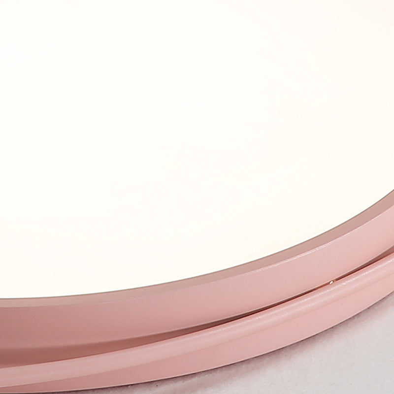 18 "/21.5" /25.5 " W Round Ceiling Flush Mount Nordic Style Acrylique DEL Blue / Pink Flush Light Fixture in Warm / White Light