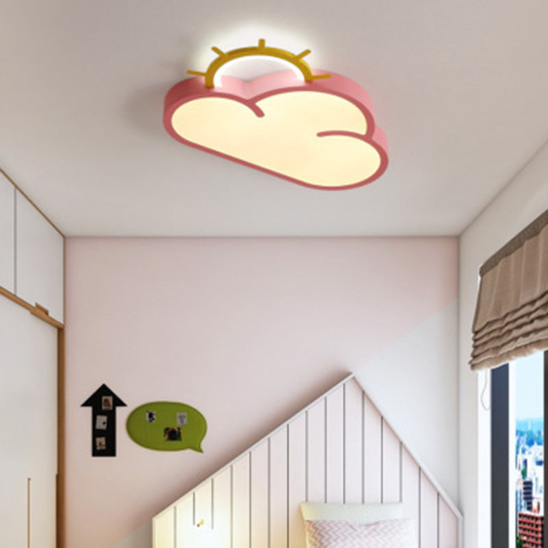 Lampada da incasso a soffitto con nuvola e sole Lampada da incasso a LED in acrilico per cartoni animati per la scuola materna