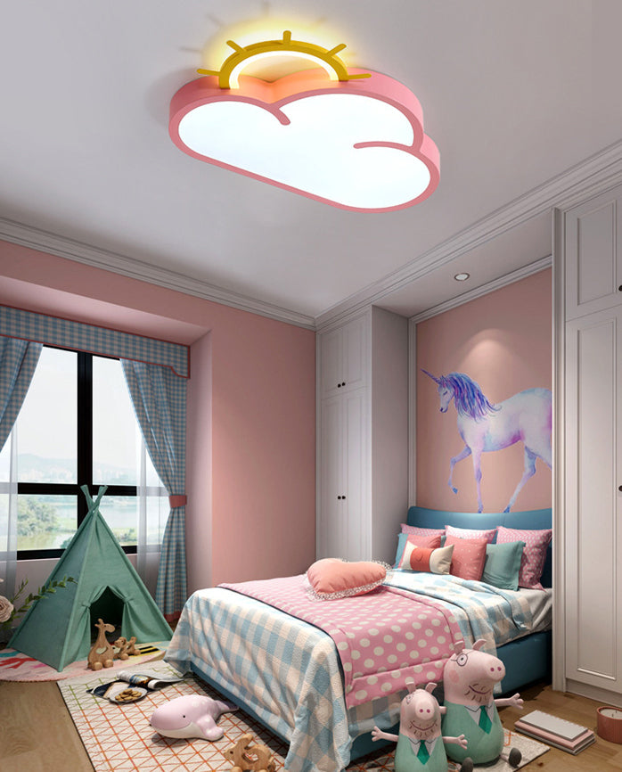 Lampada da incasso a soffitto con nuvola e sole Lampada da incasso a LED in acrilico per cartoni animati per la scuola materna