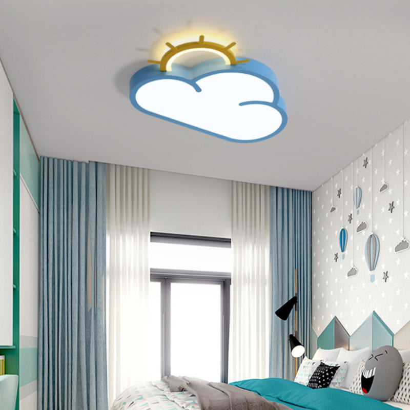 Lampada da incasso a soffitto con nuvola e sole Lampada da incasso a LED in acrilico per cartoni animati per la scuola materna