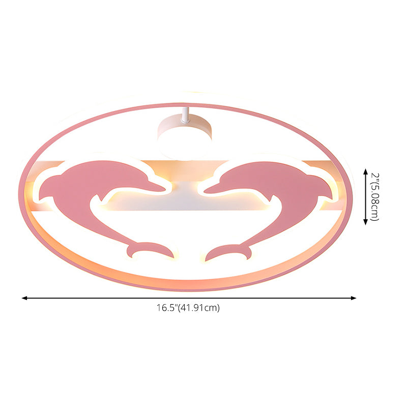 Dauphin et boule enfants chambre encastré éclairage acrylique dessin animé LED plafonnier