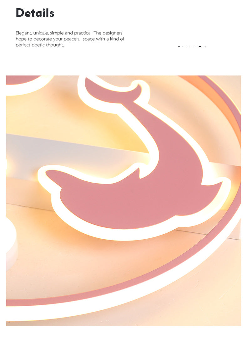 Dauphin et boule enfants chambre encastré éclairage acrylique dessin animé LED plafonnier