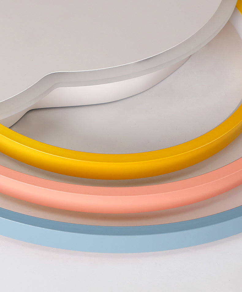 Rainbow and Cloud Flush Light Cartoon LED Multicolored Ceiling Mount Light for Bedroom