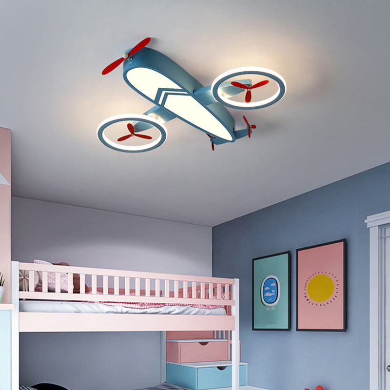 Avion encastré luminaire dessin animé métallique enfants chambre LED plafonnier