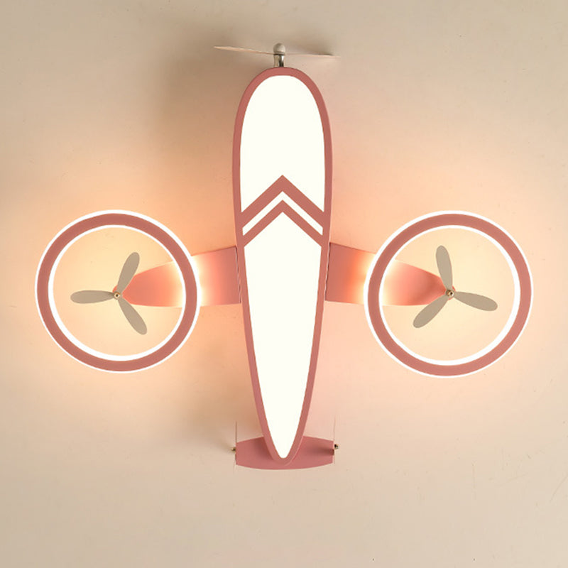 Avion encastré luminaire dessin animé métallique enfants chambre LED plafonnier