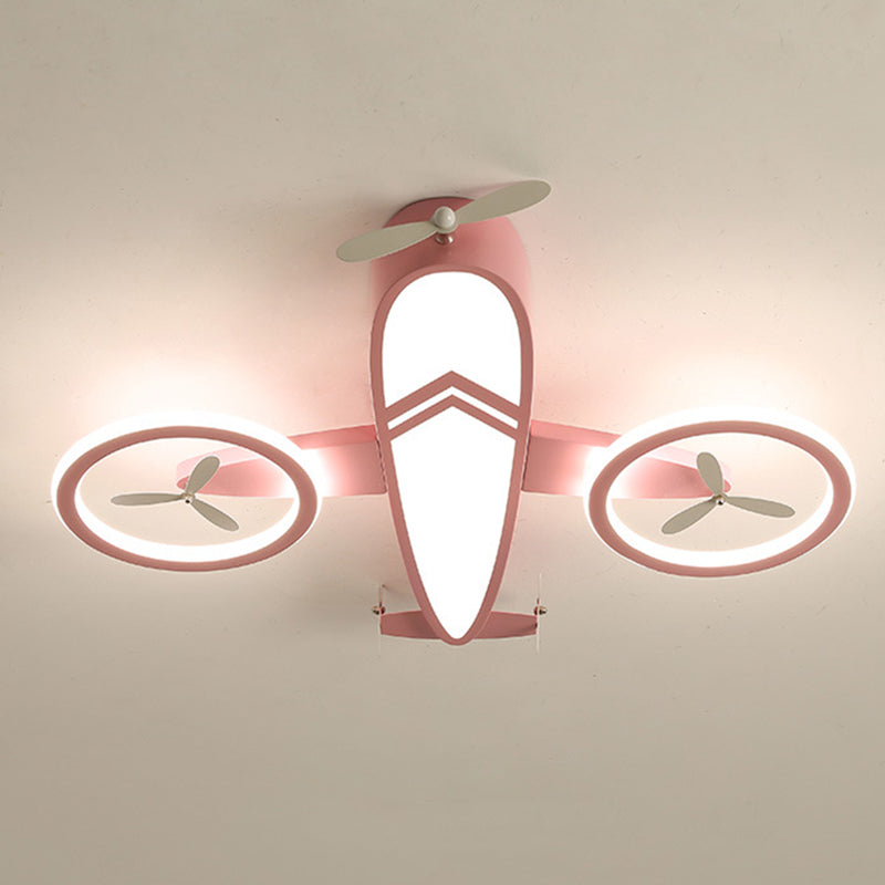 Avion encastré luminaire dessin animé métallique enfants chambre LED plafonnier