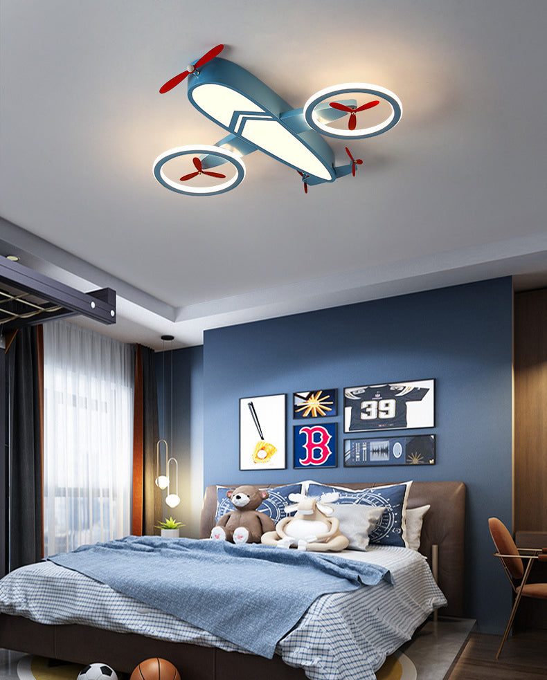 Avion encastré luminaire dessin animé métallique enfants chambre LED plafonnier