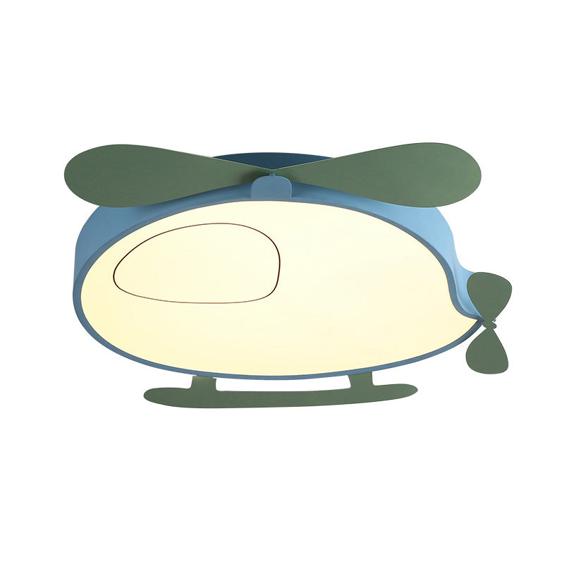 Cartoon vliegtuigvormige plafondlamp metalen babykamer LED-inbouwlamp met acryl diffuser