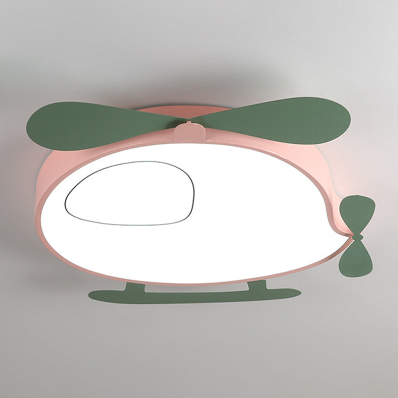 Cartoon vliegtuigvormige plafondlamp metalen babykamer LED-inbouwlamp met acryl diffuser