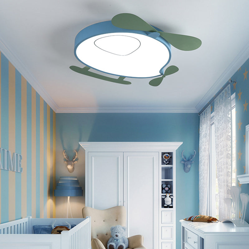Cartoon vliegtuigvormige plafondlamp metalen babykamer LED-inbouwlamp met acryl diffuser