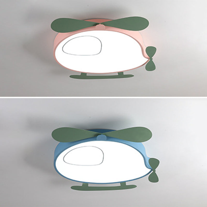 Cartoon vliegtuigvormige plafondlamp metalen babykamer LED-inbouwlamp met acryl diffuser