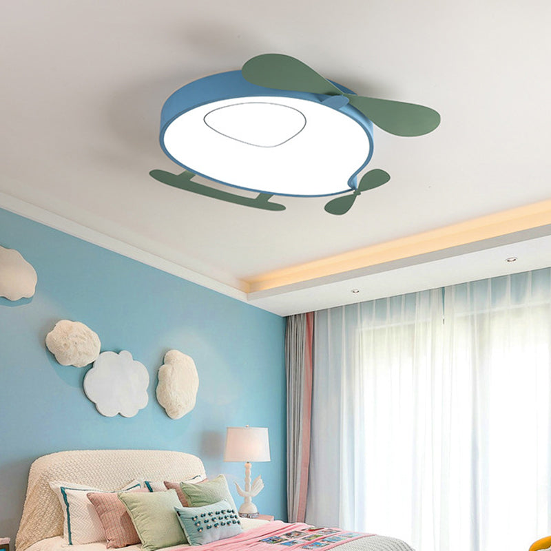 Cartoon vliegtuigvormige plafondlamp metalen babykamer LED-inbouwlamp met acryl diffuser