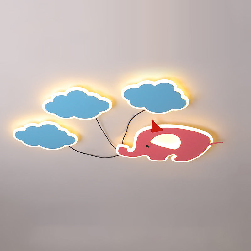 Novelty Cartoon Flush Mount LED Light Kids Style Metal Bedroom Ceiling Light Fixture