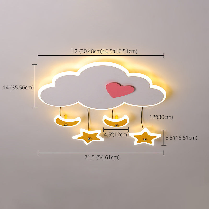 Novelty Cartoon Flush Mount LED Light Kids Style Metal Bedroom Ceiling Light Fixture
