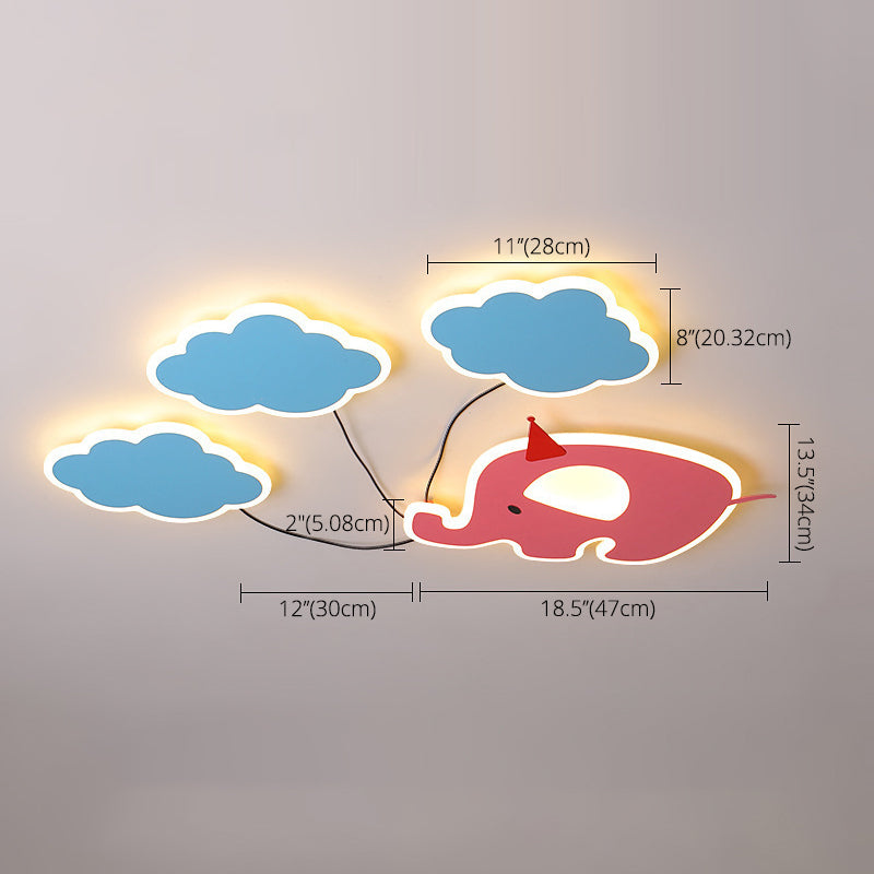 Novelty Cartoon Flush Mount LED Light Kids Style Metal Bedroom Ceiling Light Fixture