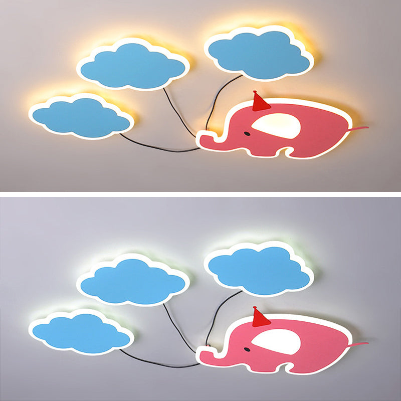 Novelty Cartoon Flush Mount LED Light Kids Style Metal Bedroom Ceiling Light Fixture