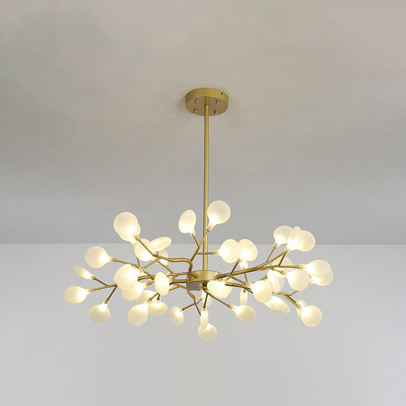 Candelera de lámpara de lámpara colgante posmoderna enchufefirlies lámpara de techo de vidrio para sala de estar