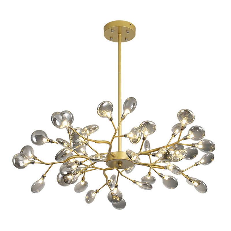 Candelera de lámpara de lámpara colgante posmoderna enchufefirlies lámpara de techo de vidrio para sala de estar